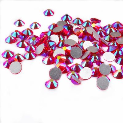 Το χρώμα επίπεδο πίσω Rhinestone Brigt διακοσμεί τη μη καυτή υλική στρογγυλή μορφή γυαλιού αποτυπώσεων με χάντρες