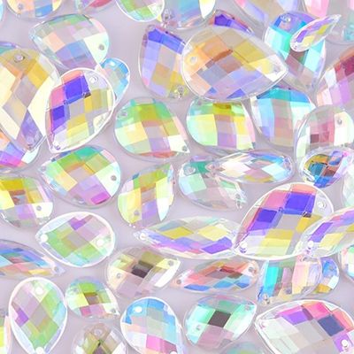 Ο βαθμός AAAAA ράβει σε Flatback Rhinestones, 14 απόψεις διαμορφωμένο αχλάδι οριζόντια πίσω Rhinestones